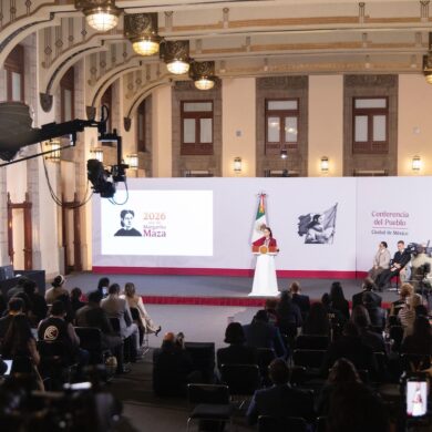 Claudia Sheinbaum durante la conferencia matutina donde destacó la reducción de homicidios dolosos