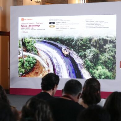 Presidenta Claudia Sheinbaum Pardo durante la presentación del Programa de Infraestructura Carretera