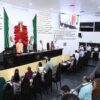 Mesa directiva del Congreso de Tabasco durante la sesión donde se aprobó la reforma judicial y de revocación de mandato