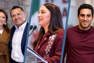 Aspirantes y figuras de Morena durante reuniones políticas rumbo a las elecciones de 2027