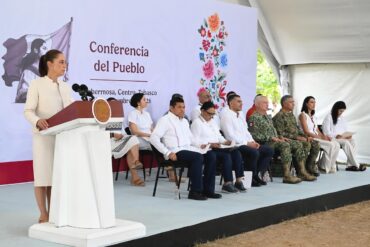 Claudia Sheinbaum y Javier May durante la visita de la presidenta a Villahermosa, Tabasco, el 25 de septiembre de 2026