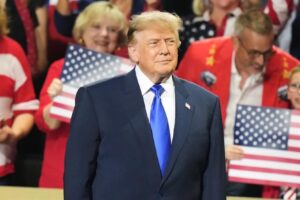 Donald Trump durante su discurso en la convención republicana de mitad de mandato en Dallas