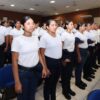 Aspirantes a policías durante una jornada de formación en la Academia de Policía de Tabasco