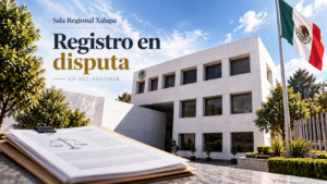 Fachada de la Sala Regional Xalapa del TEPJF con referencia al expediente SX-JDC-355/2026 de Unión Democrática por Tabasco.