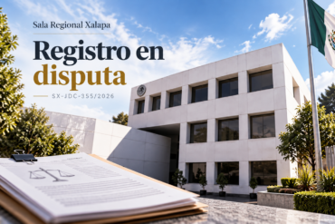 Fachada de la Sala Regional Xalapa del TEPJF con referencia al expediente SX-JDC-355/2026 de Unión Democrática por Tabasco.