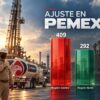 Visual sobre el ajuste laboral de Pemex con 409 plazas en la región Centro, 292 en el Norte y 190 en el Sureste, donde se ubica Tabasco.