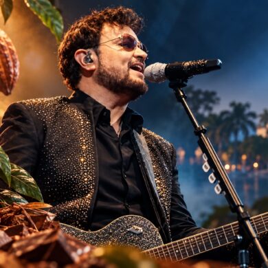Aleks Syntek canta con guitarra entre cacao y chocolate en visual del Festival del Chocolate de Tabasco