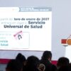 Claudia Sheinbaum durante la presentación del Servicio Universal de Salud y sus nuevos consultorios