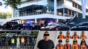 Visual HERO con la imagen principal del operativo tras el asalto en Plaza Ankor y una retícula inferior con casos previos de detenidos en Tabasco.