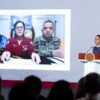 La presidenta Claudia Sheinbaum informa sobre los operativos de emergencia por el huracán Simon y la tormenta tropical Rachel en el Pacífico mexicano.