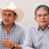 José Armín Marín Saury, alcalde de Emiliano Zapata, y Alfonso Baca Sevilla, alcalde con licencia de Paraíso, junto al símbolo de Movimiento Ciudadano.