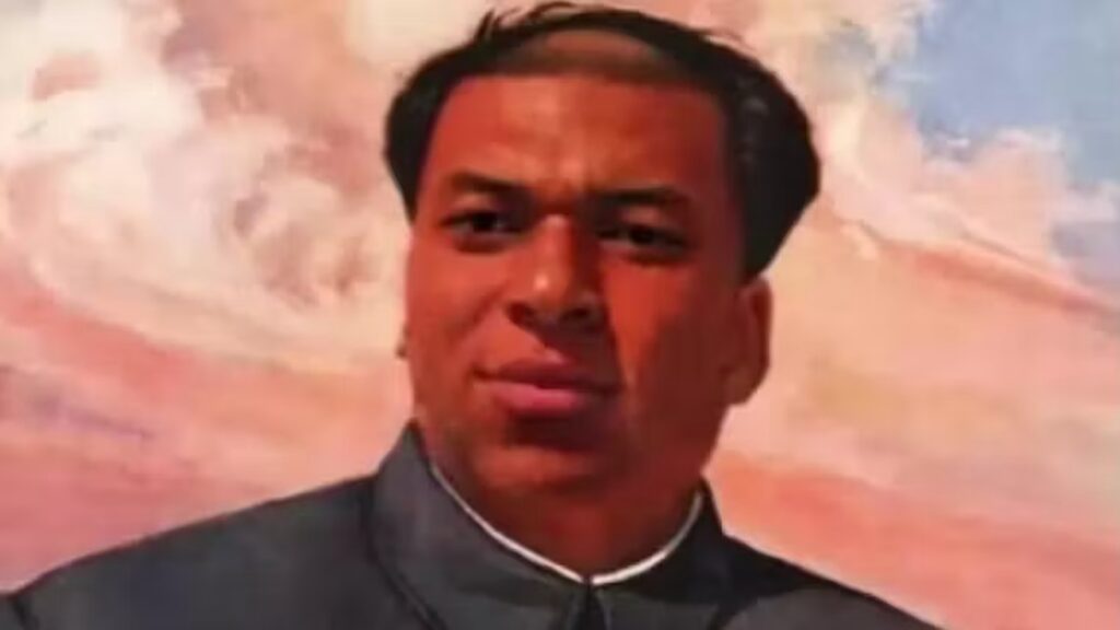 Retrato de Mao Zedong, dirigente de la República Popular China entre 1949 y 1976.