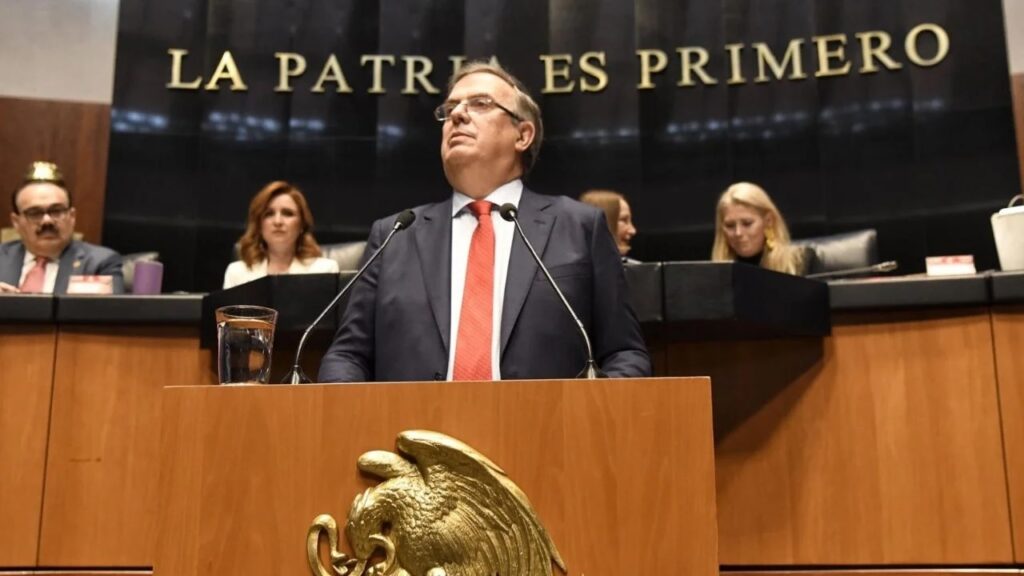 Marcelo Ebrard comparece ante el Senado durante la revisión y negociación del T-MEC