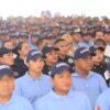 Mujeres y hombres de las corporaciones de seguridad de Tabasco durante la graduación de 238 nuevos elementos de seguridad pública y procuración de justicia.