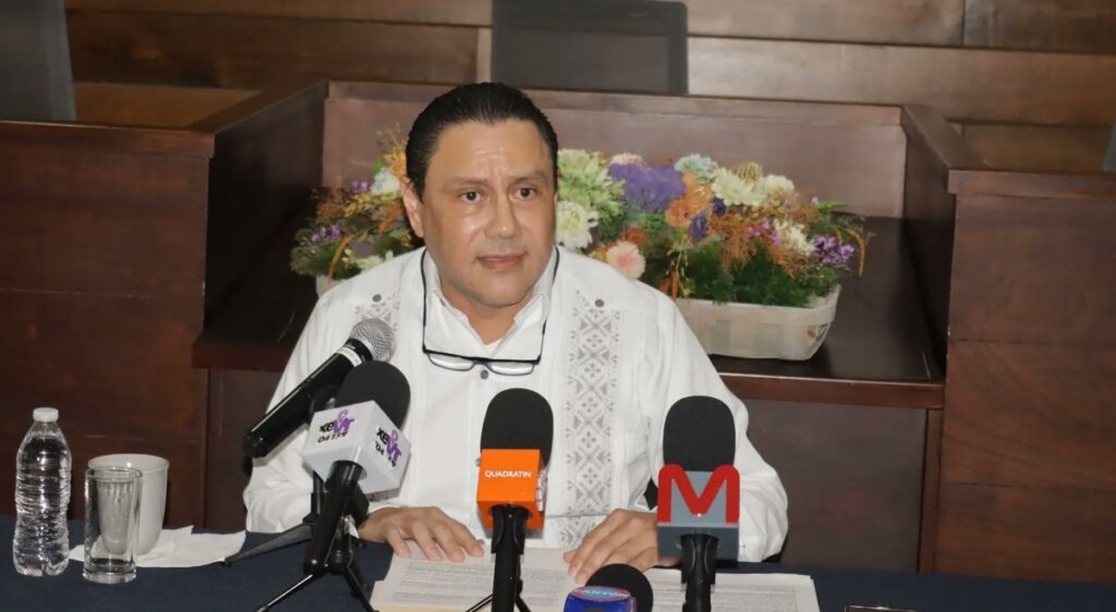 Oswald Lara Borges ofrece una declaración sobre las observaciones del OSFE a la Cuenta Pública 2025 del Tribunal Electoral de Tabasco.