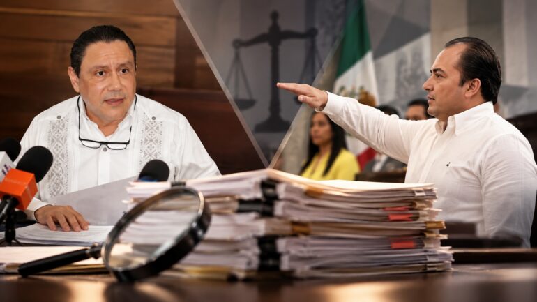 Oswald Lara Borges y Edgar Iván Oropeza Díaz en un visual editorial sobre el nuevo control interno del Tribunal Electoral de Tabasco.