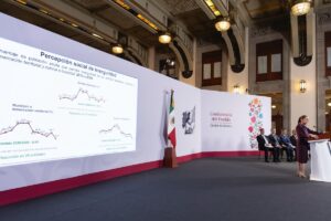 Claudia Sheinbaum durante la conferencia matutina en la que destacó los resultados de seguridad de la ENVIPE 2026
