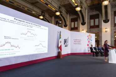 Claudia Sheinbaum durante la conferencia matutina en la que destacó los resultados de seguridad de la ENVIPE 2026