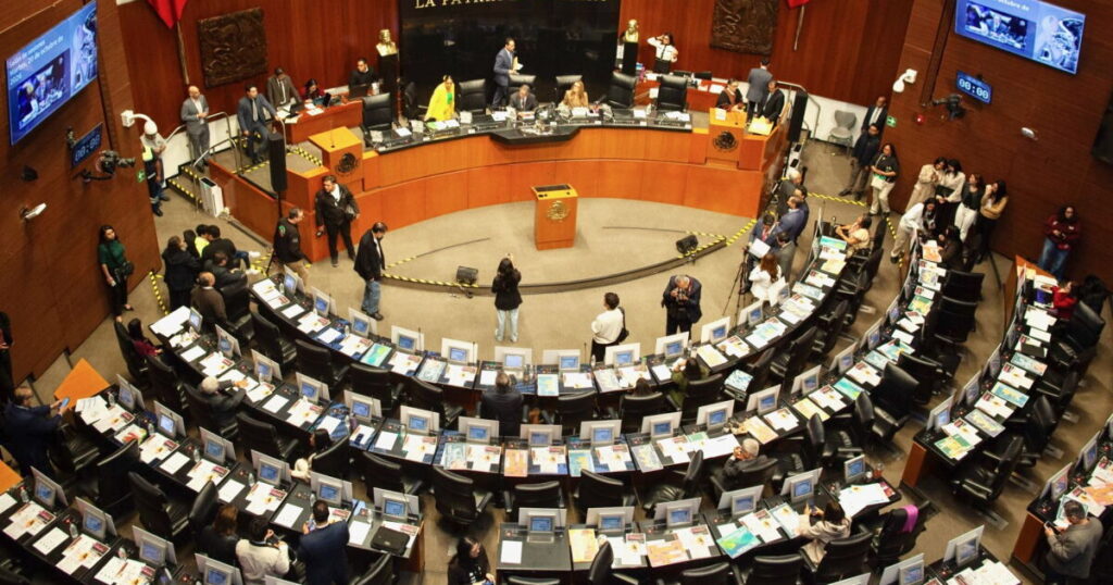 Vista panorámica del salón de sesiones del Senado de la República, recinto donde se aprobó la Ley de Economía Digital para Pagos Digitales y Electrónicos.