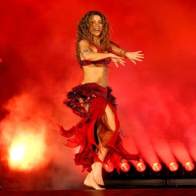 Shakira durante su presentación en Madrid como parte de Las Mujeres Ya No Lloran World Tour