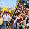 Fotoarte editorial sobre las resoluciones del TEPJF: multas al PRD Tabasco y desechamiento de la denuncia de Movimiento Ciudadano por la gira de Claudia Sheinbaum.