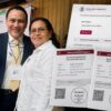Oswald Lara Borges y Enedina Juárez Gómez junto a documentos de declaraciones patrimoniales y consulta pública del TET en 2026.