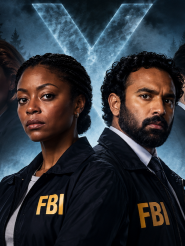 Ilustración conceptual de los nuevos agentes de The X-Files junto a Mulder y Scully.